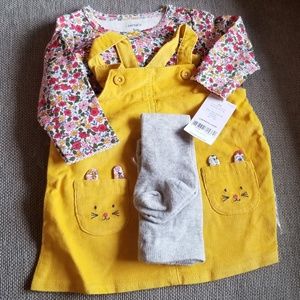 Carters dress, shirt, and stockings.